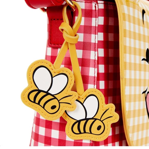 Loungefly Winnie The Pooh Gingham Crossbody Purse NWT Adjustable Strap Picnic - Picture 14 of 15